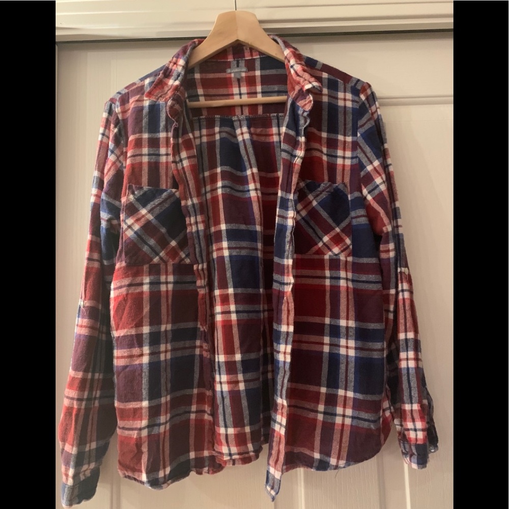 Plaid flannel top XL girls or S women’s